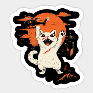 Catzilla Cat Cuteness Overload Sticker